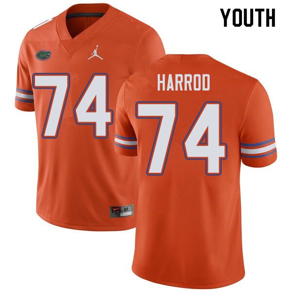 Jordan Brand Youth #74 Will Harrod Florida Gators College Football Jersey Orange
